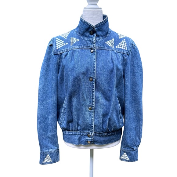 Vintage 80's Sergio Valente Embellished Denim Jacket